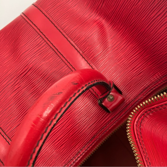 LOUIS VUITTON AUTHENTIC Epi Keepall 50 Castillan Red Duffel - Picture 11 of 14